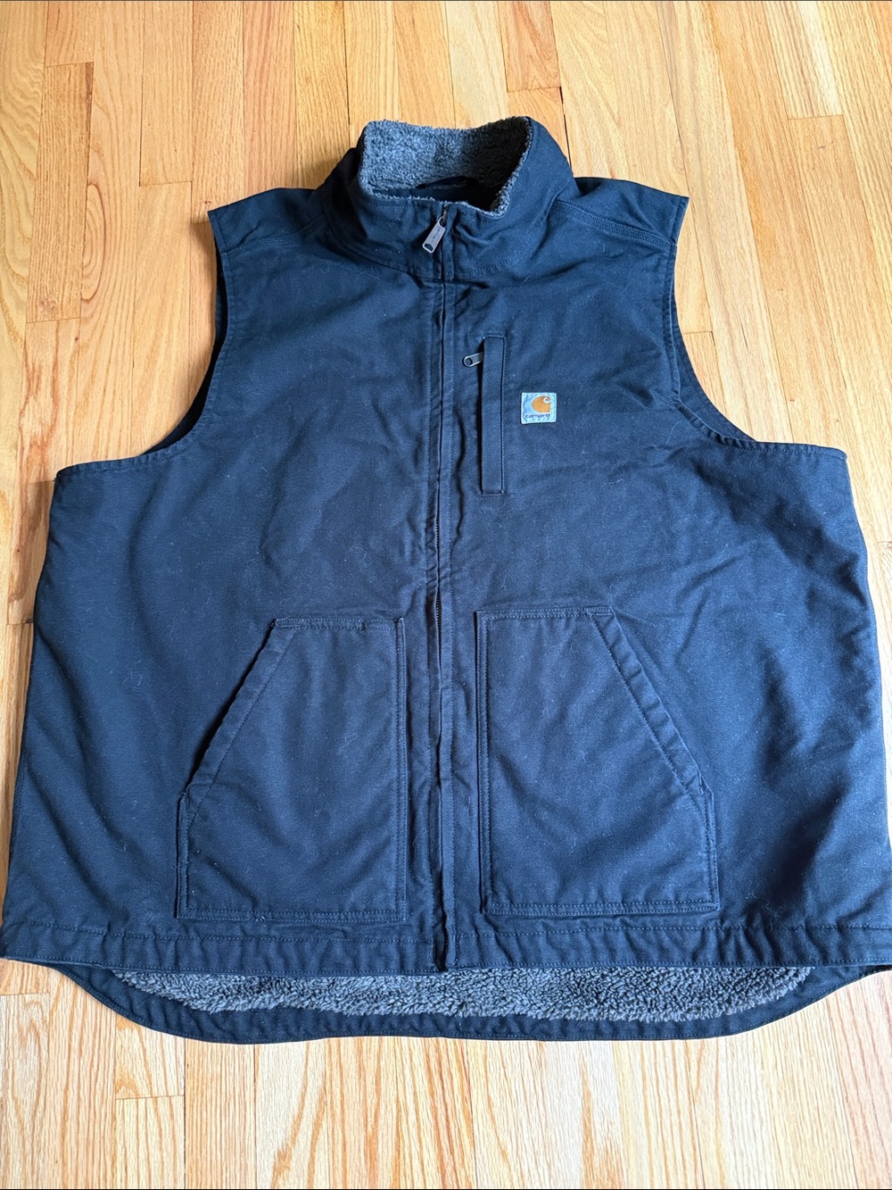Carhartt Washed Duck Mock-Neck Vest BLACK 2XL Tall OV4277-M